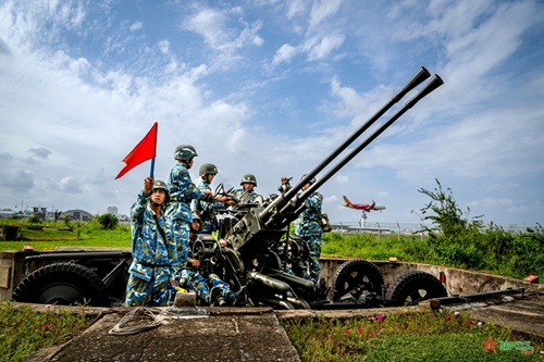 View - 	Regiment 230’s troops in training